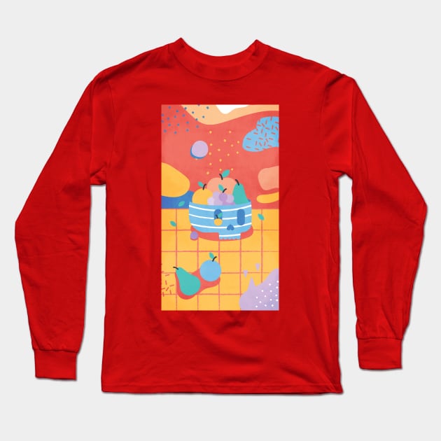 Skull Fruit Bowl Long Sleeve T-Shirt by noeyedeer